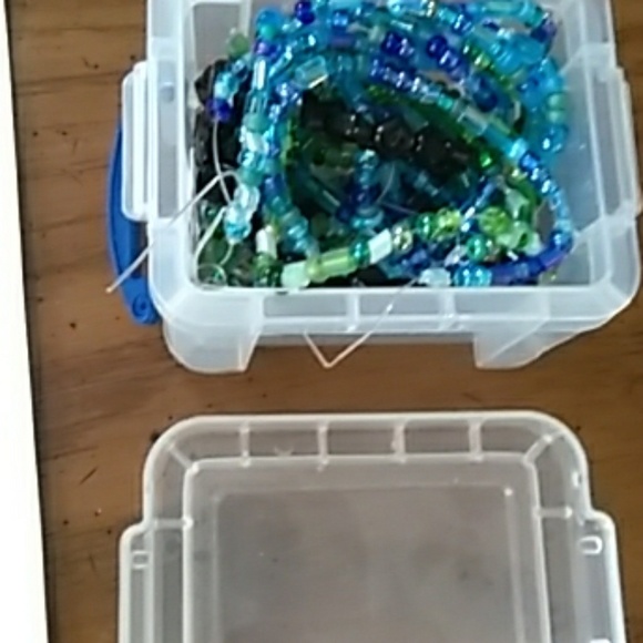 BLUE Green Black Beads Glass 7"strands - Picture 6 of 6